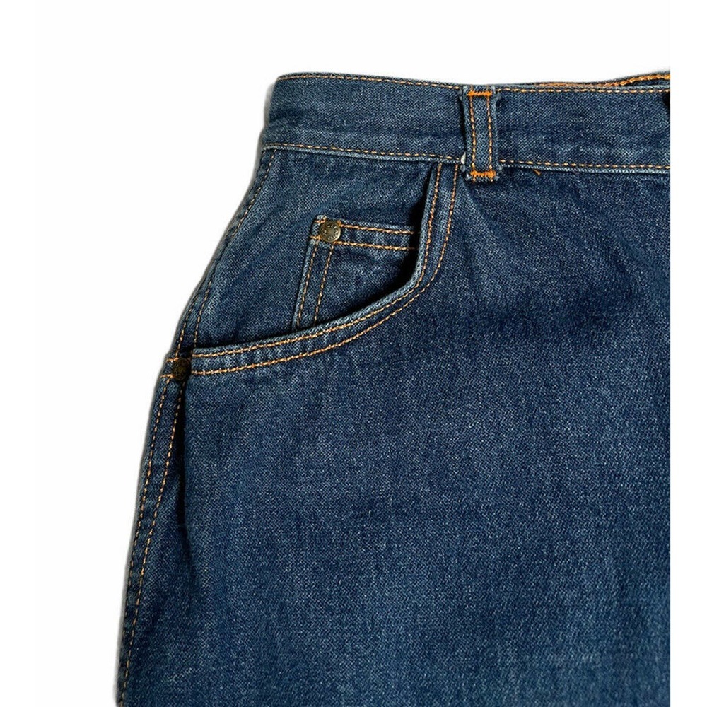 Womens PS GITANO Vintage Retro High-Waist Blue Denim Knee Length Jean Skirt 12 - Picture 2 of 7
